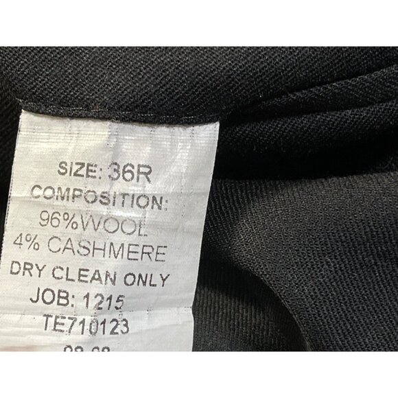 JoS A. Bank Pleated Dress Pants Slacks Cuffed Black Size 36 Wool Cashmere - Picture 6 of 6